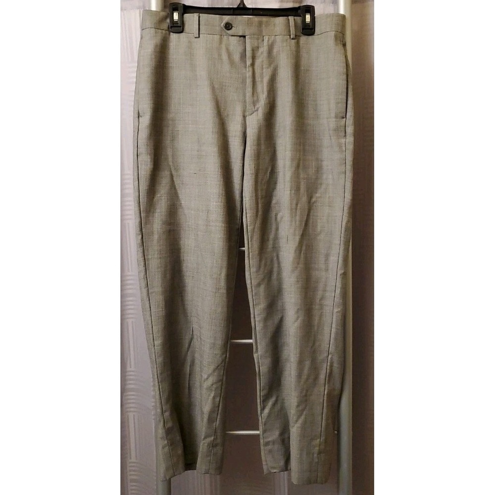 Egara‎ Dress Pants Mens 34X27 Classic Fit Slacks Trousers Formal Casual Gray